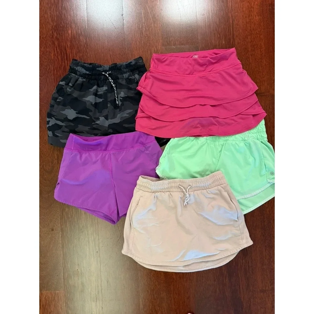 Athleta Girl Kids Athletic Skorts and Shorts Bundle 5pc Set Size M 8-10